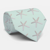 PixDezines Zeester op Seafoam Stropdas (Opgerold)