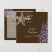 PixDezines zeester/paars koraal Kaart (Voorkant / Achterkant)