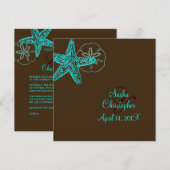 PixDezines zeester/strand bruiloft/DIY kleur! Kaart (Voorkant / Achterkant)