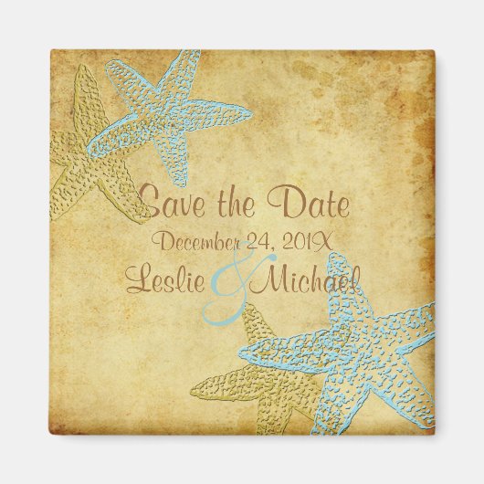 PixDezines zeesterren, Save the Date Magneet (Voorkant)