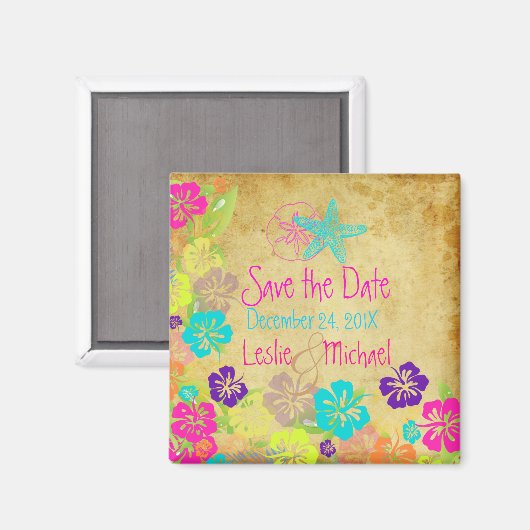 PixDezines  zeesterren, Save the Date Magneet (Voorkant / Achterkant)