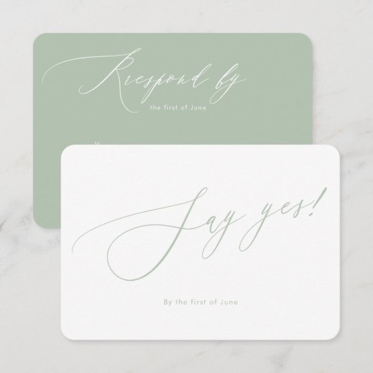 PixDezines zeggen ja minimalistische Luxe Calligra RSVP Kaartje (Voorkant / Achterkant)