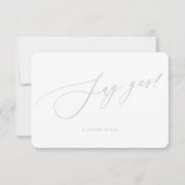 PixDezines zeggen ja minimalistische Luxe Calligra RSVP Kaartje (Voorkant)