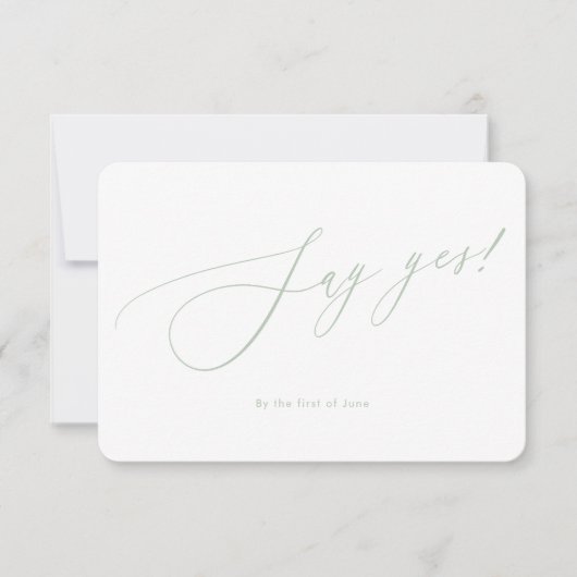 PixDezines zeggen ja minimalistische Luxe Calligra RSVP Kaartje (Voorkant)