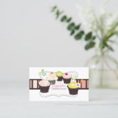 PixDezines zelfgemaakte cupcake Visitekaartje (Staand voorkant)