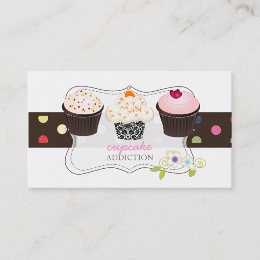 PixDezines zelfgemaakte cupcake Visitekaartje (Voorkant)