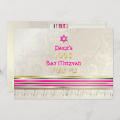PixDezines zijden talit/Stijlvolle Bat Mitswa/goud Kaart (Voorkant / Achterkant)