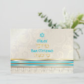 PixDezines zijden talk/Stijlvolle Bar Mitswa/goud Kaart (Staand voorkant)