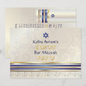 PixDezines zijden talk/Stijlvolle Bar Mitswa/goud Kaart (Voorkant / Achterkant)
