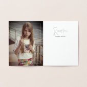 PixDezines Zilveren Bat Mitzvah + Modern lettertyp Folie Kaarten (Binnen)