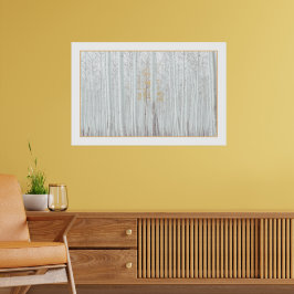 PixDezines Zilveren Berkenbos DIY Rand Kleur Poster