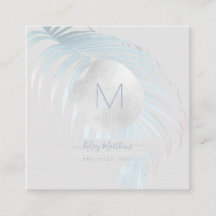 PixDezines Zilveren Blauwe Palmen