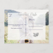 PixDezines Zilveren Herfst Foliage / Bewaar onze d Aankondigingskaart (Achterkant)