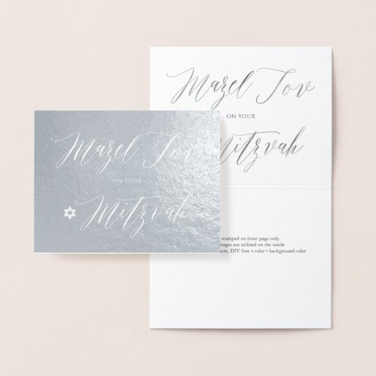 PixDezines Zilveren Mazel Tov Kalligrafie Folie Kaarten (Display)