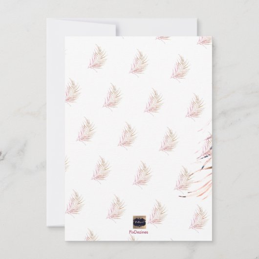 PixDezines ZILVEREN PALMEN BEWAAR DE DATUM Save The Date (Achterkant)