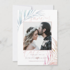 PixDezines ZILVEREN PALMEN BEWAAR DE DATUM Save The Date