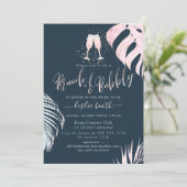 PixDezines Zilveren Palmen Brunch+Bubbly Kaart (Staand voorkant)