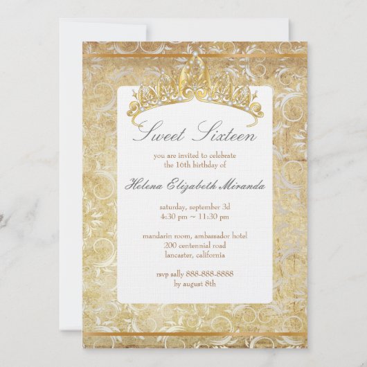 PixDezines  zoet 16/prinses/vouw Kaart (Achterkant)