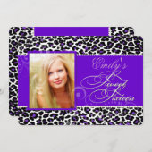 PixDezines zoete 16/paarse luipaard Kaart (Voorkant / Achterkant)