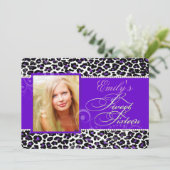PixDezines zoete 16/paarse luipaard Kaart (Staand voorkant)