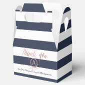 PixDezines zoete honingraat |Navy+White Stripes Bedankdoosjes (Geopend)