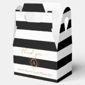 PixDezines zoete honingraat | Zwart+wit Strepen Bedankdoosjes (Geopend)