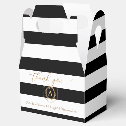PixDezines zoete honingraat | Zwart+wit Strepen Bedankdoosjes (Geopend)