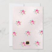 PixDezines Zomer Pioenrozen Watercolor Bat Mitzvah Kaart (Achterkant)