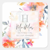 PixDezines Zomertuin Rozen Vierkante Sticker (Voorkant)