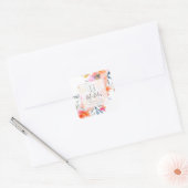 PixDezines Zomertuin Rozen Vierkante Sticker (Envelop)