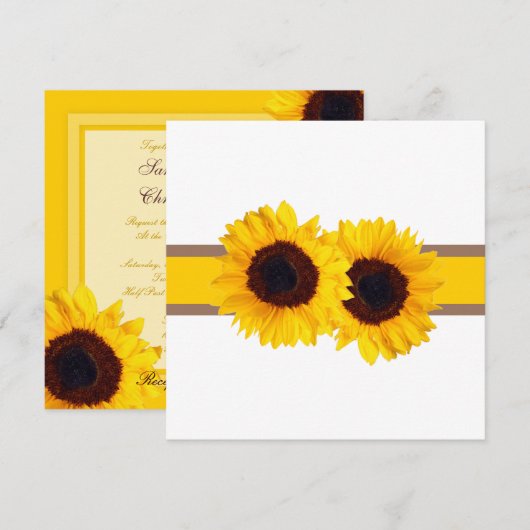 PixDezines zonnebloem/diy background+event! Kaart (Voorkant / Achterkant)