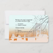 PixDezines zonset op gouden gate/dij achtergrond RSVP Kaartje (Achterkant)