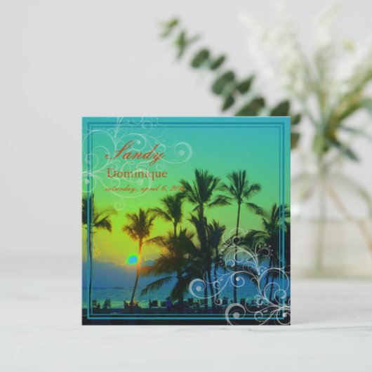 PixDezines zonsondergang A-Bay/hawaii Kaart (Staand voorkant)