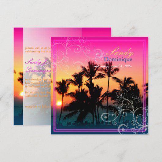 PixDezines zonsondergang A-Bay/hawaii Kaart (Voorkant / Achterkant)