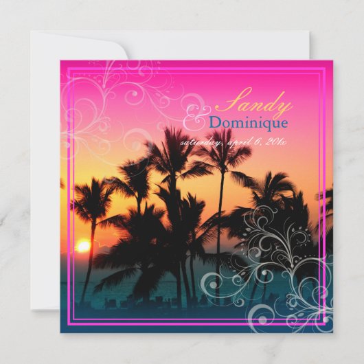 PixDezines zonsondergang A-Bay/hawaii Kaart (Voorkant)