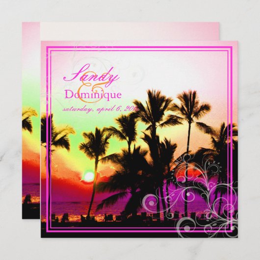 PixDezines zonsondergang bij A-Bay/Hawaii Kaart (Voorkant / Achterkant)