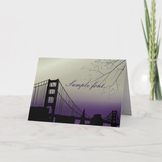 PixDezines zonsondergang bij golden gate/huwelijk  Bedankkaart (Voorkant)