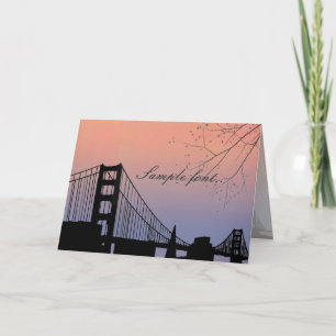PixDezines zonsondergang bij golden gate/huwelijks Bedankkaart