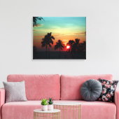 PixDezines zonsondergang bij mauna kea strand Canvas Afdruk (Insitu (Woonkamer))