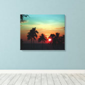 PixDezines zonsondergang bij mauna kea strand Canvas Afdruk (Insitu (Houten vloer))