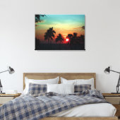 PixDezines zonsondergang bij mauna kea strand Canvas Afdruk (Insitu (Slaapkamer))