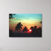 PixDezines zonsondergang bij mauna kea strand Canvas Afdruk (Voorkant)