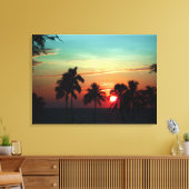 PixDezines zonsondergang bij mauna kea strand Canvas Afdruk (Insitu (Woonkamer))
