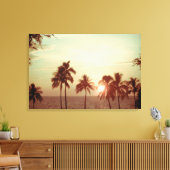 PixDezines zonsondergang bij Mauna Kea-strand Canvas Afdruk (Insitu (Woonkamer))