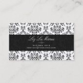 PixDezines Zwart+Goud Arianna  Damask Visitekaartje (Achterkant)