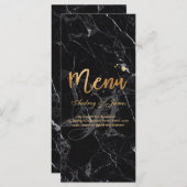 PixDezines Zwart Marmer/Shine Menu/Faux Gold Menu (Voorkant / Achterkant)