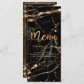 PixDezines Zwart Marmer/Shine Menu/Faux Gold Menu (Voorkant / Achterkant)