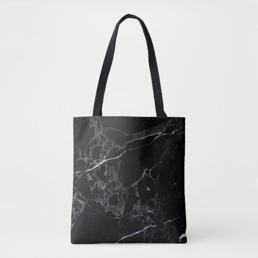 PixDezines ZWART MARMER Tote Bag (Voorkant)