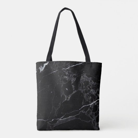 PixDezines ZWART MARMER Tote Bag (Achterkant)