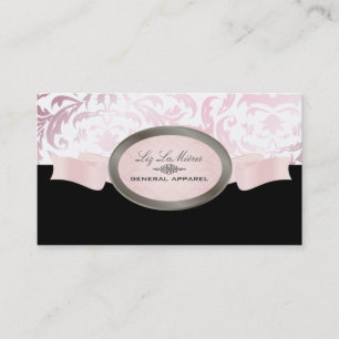 PixDezines Zwart, Roze, Wit Céline Damask Visitekaartje